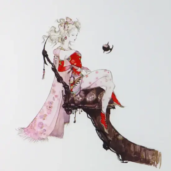 天野喜孝の絵画作品　タイトルは、気高き乙女