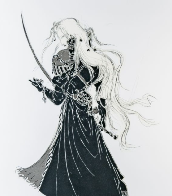 天野喜孝の絵画作品　タイトルは、研〜とぐ