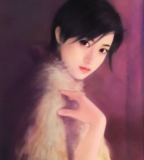 コモン・チェンの絵画作品　タイトルは、藍調