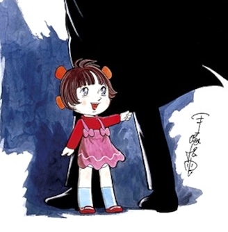 手塚治虫の絵画作品　タイトルは、ブラック・ジャックとピノコ
