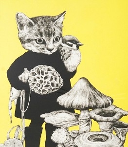 ヒグチユウコの絵画作品　タイトルは、散歩２