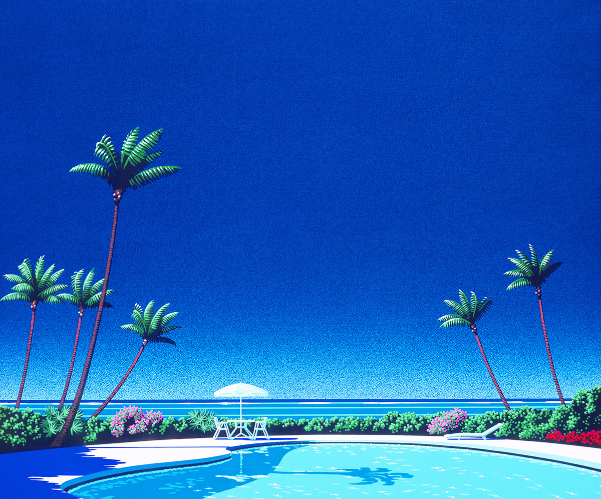 永井博の絵画作品　タイトルは、Blue HorizonⅡ