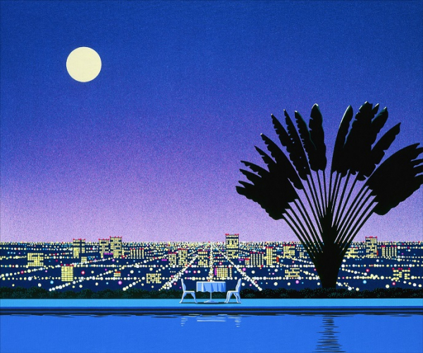 永井博(の絵画作品　タイトルは、TWILIGHT MOON