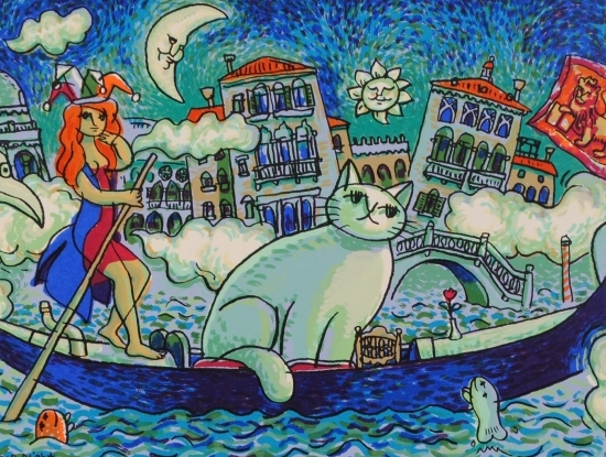 マイケル・ルーの絵画作品　タイトルは、真夏の夜の冒険