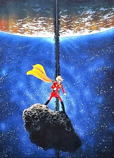 石ノ森章太郎の絵画作品　タイトルは、サイボーグ009〜飛石 〜