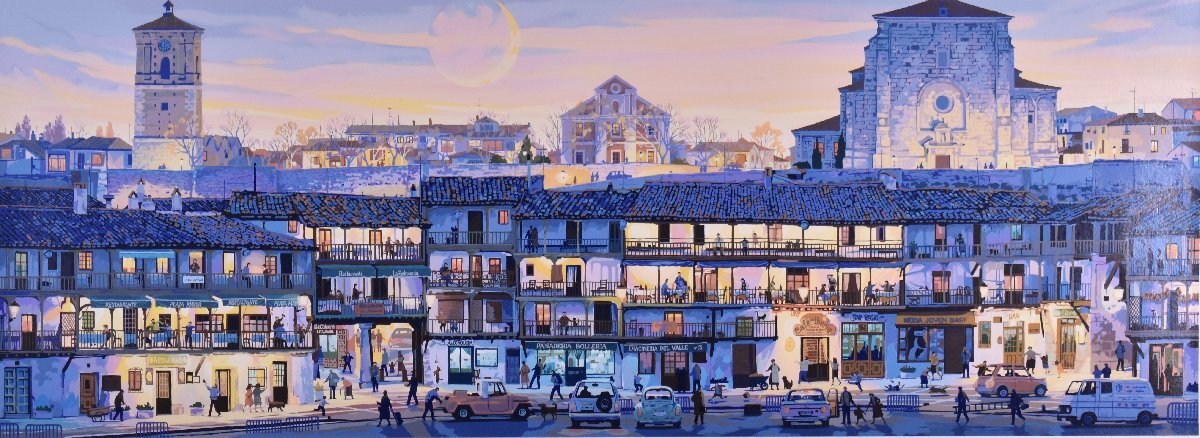 笹倉鉄平の絵画作品　タイトルは、マヨール広場