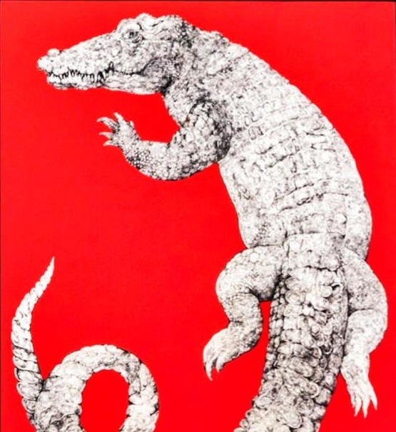 ヒグチユウコの絵画作品　タイトルは、鰐