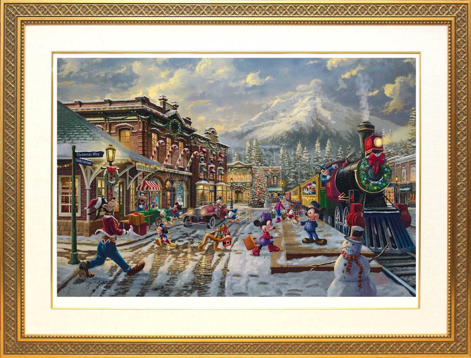 ディズニー絵画「ミッキー＆ミニーキャンディケーン-エクスプレス」